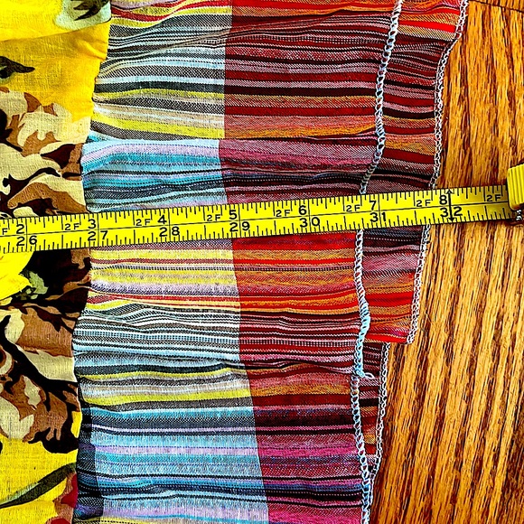 🌼🟣NWOTFlirtyDressORSkirt Vibrant Colors Crochet Top Hem High/Low S:L/XL Pristine - Picture 6 of 10